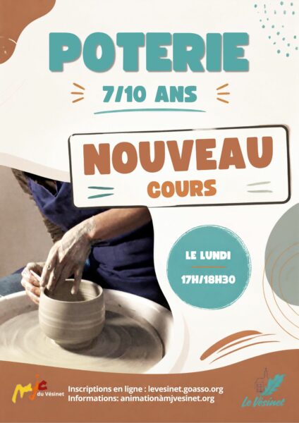 Nouveau: Poterie pour les 7/10 ans